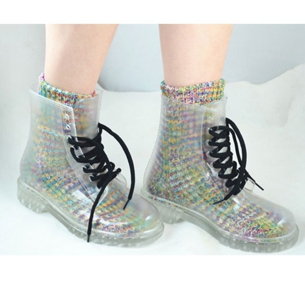 Clear rain boots